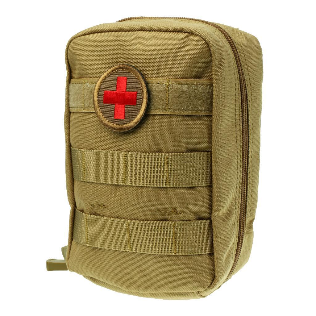2 Pieces Brown + Army Green MOLLE EMT Pouch Medic First Aid IFAK Blowout Utility Pouch Hunting Outdoor Emergency