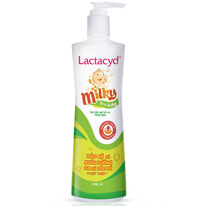 Hình ảnh Sữa Tắm Gội Trẻ Em Lactacyd Milky BẢO VỆ, NUÔI DƯỠNG DA và TÓC BÉ VƯỢT TRỘI 500ml