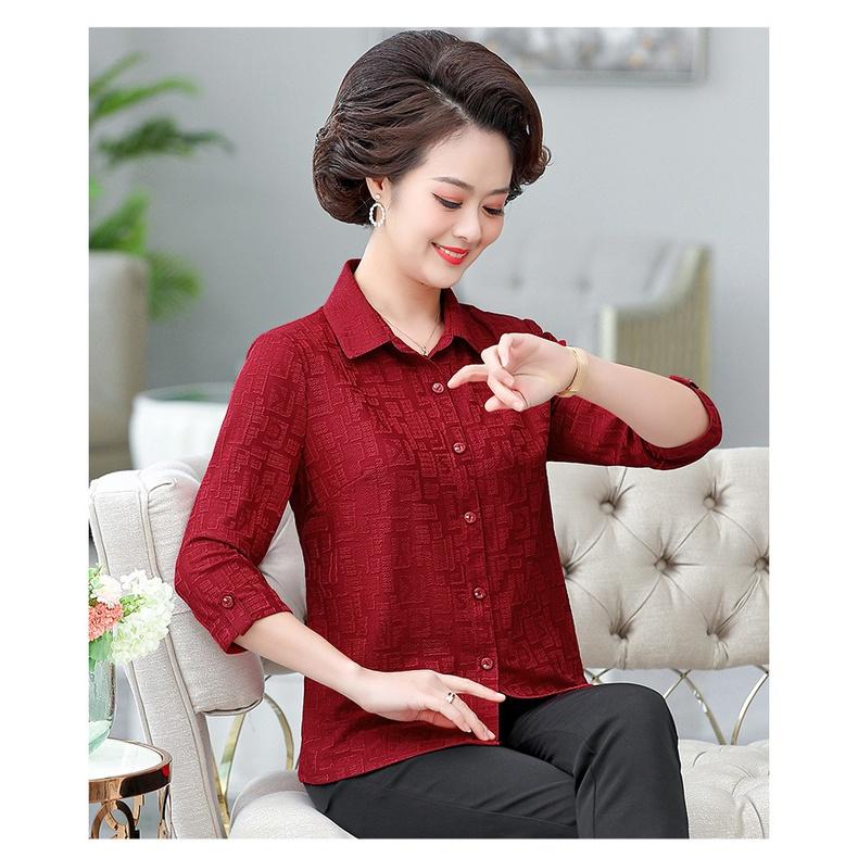 Áo sơ mi cho người trung niên cao cấp co giãn 4 chiều, người già_ o vuong