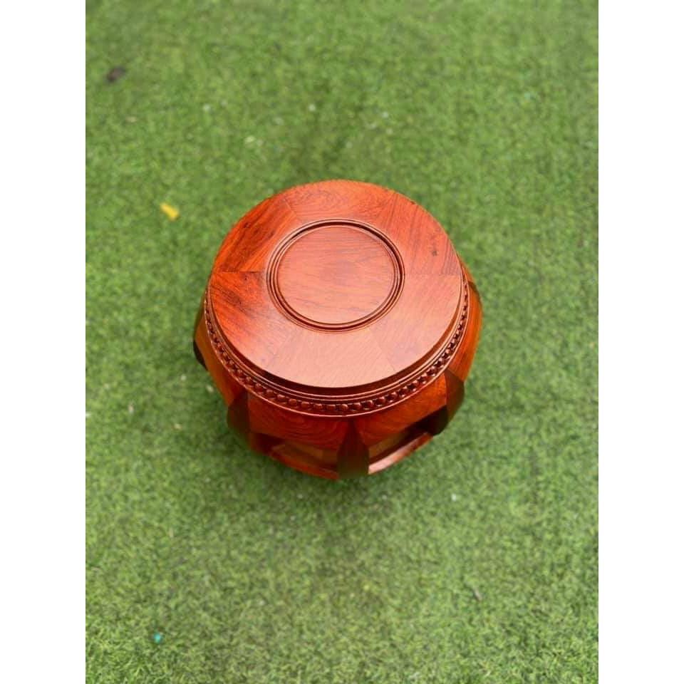 Đôn trống gỗ hương đá cao 35cm mặt 28cm