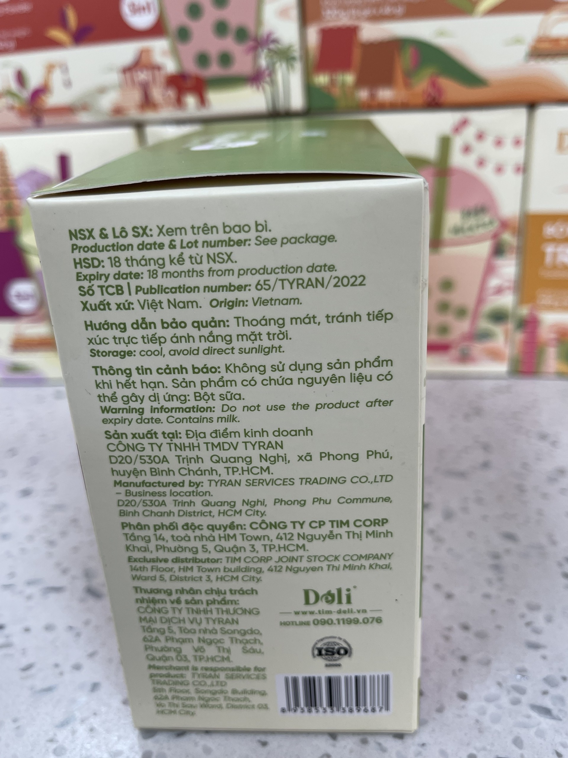 Bột trà sữa Thái xanh 3in1 Déli - Hộp 320gr (8 gói), pha chế trà sữa tiện lợi, nhanh chóng