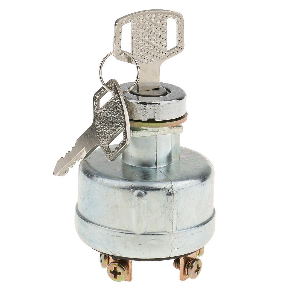 Universal 6 Terminal Ignition Switch Lock with 2 Keys for Forklift Car Truck