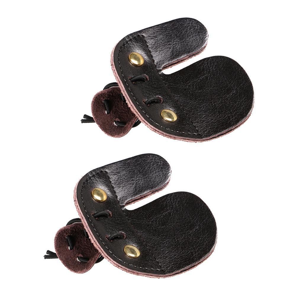 2 Pieces Archery Finger Tab / Bowstring 3 Finger
