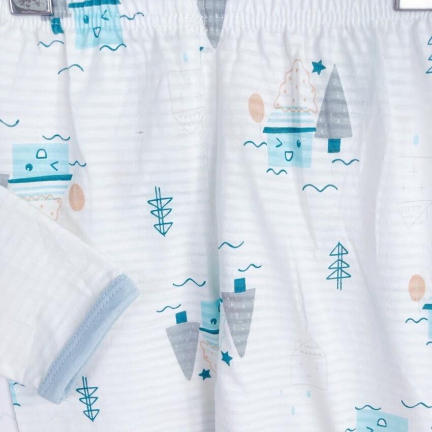 Bộ lửng dài cho bé gái, bé trai vải cotton tăm tre Áo Lá Homewear, đồ ngủ cho bé