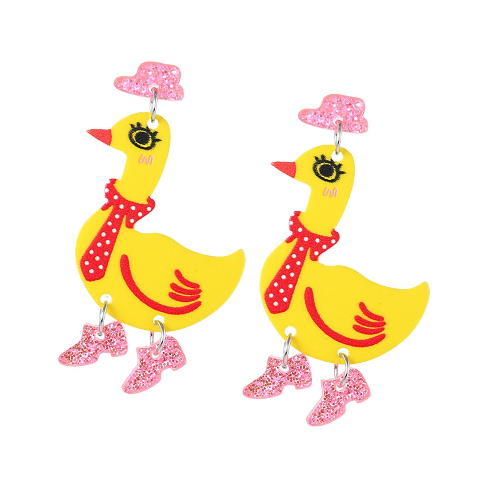 Animal Drop Earrings, Funny Weird Earrings ,Chicken Cartoon Animal Jewelry High Heels Lovely Cute ,Drop Earrings for Holiday Christmas, Birthday