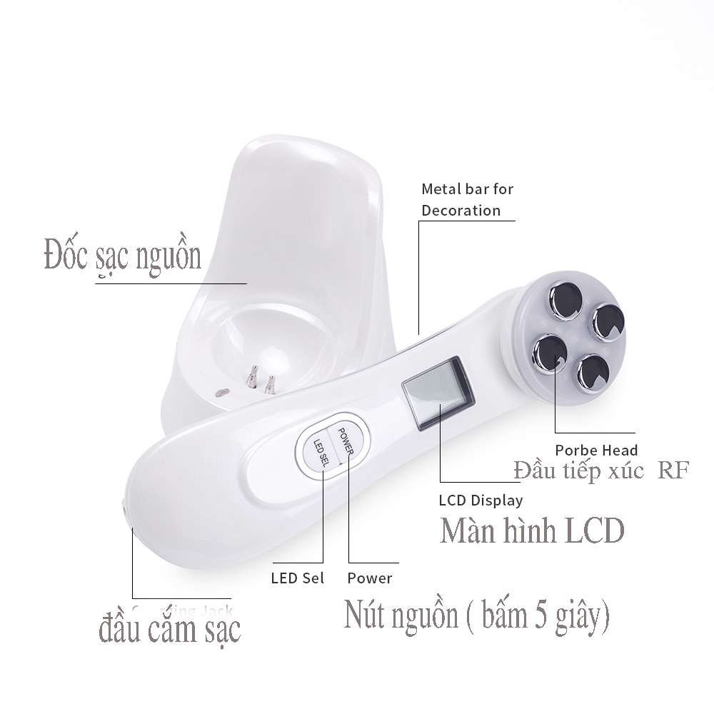 Máy Nâng Cơ Mặt RF Light D1008 ( đi kèm bút massage mắt )