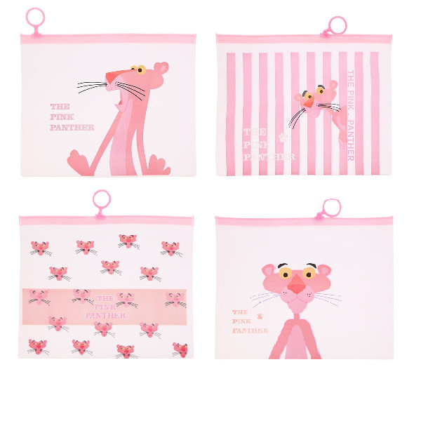 Combo 4 Túi Đựng Bút Viết Zip The Pink Panther - Mẫu Khác Nhau