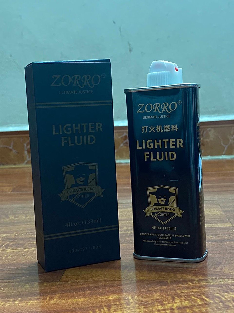 Vỏ Bình Đen Zorro  133ML Chuyên Dụng Cho Vỏ Hột Quẹt Bật Lửa Xăng Bấc Đá