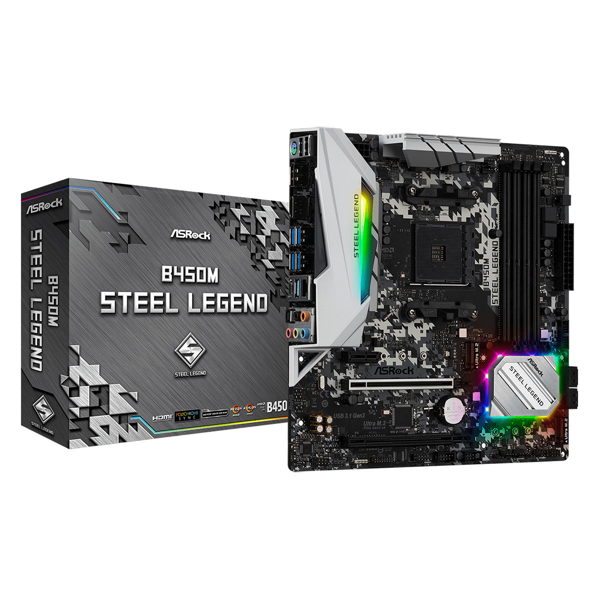 Bo Mạch Chủ Mainboard Asrock B450M Steel Legend (AM4 Socket) - Hàng Chính Hãng