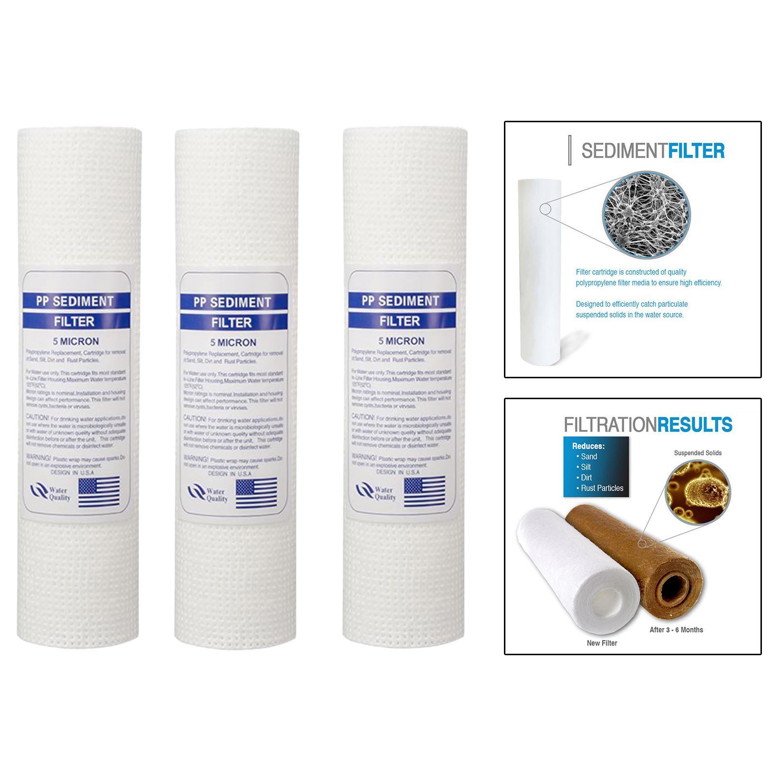 2X 10"x2.5" 120g PP Sediment Water Filter House Cartridge Reverse Osmosis 5