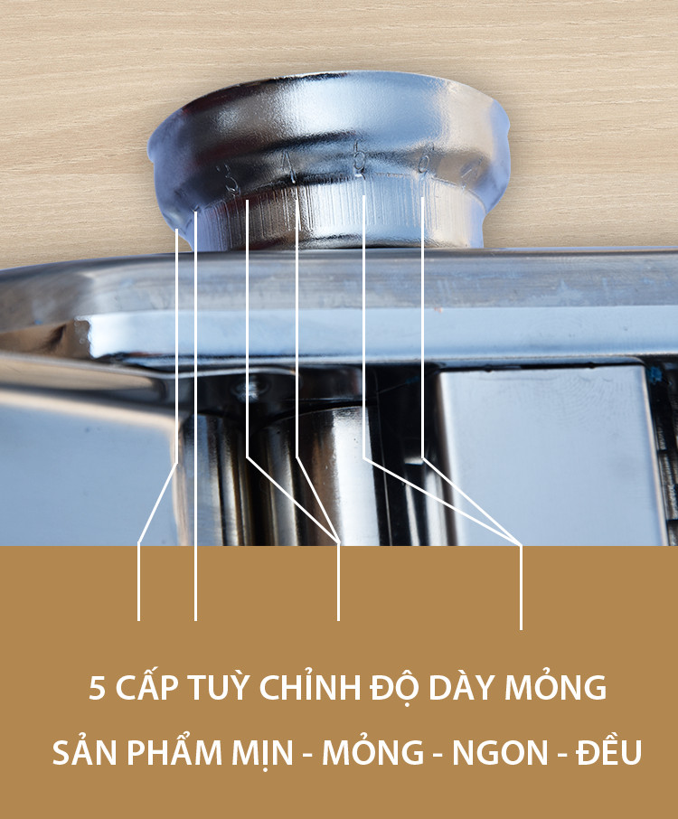 Máy Cắt Sợi 3 Lưỡi Cán Bột Mì, Làm Bánh canh, mì tươi, hủ tiếu inox Thái Lan