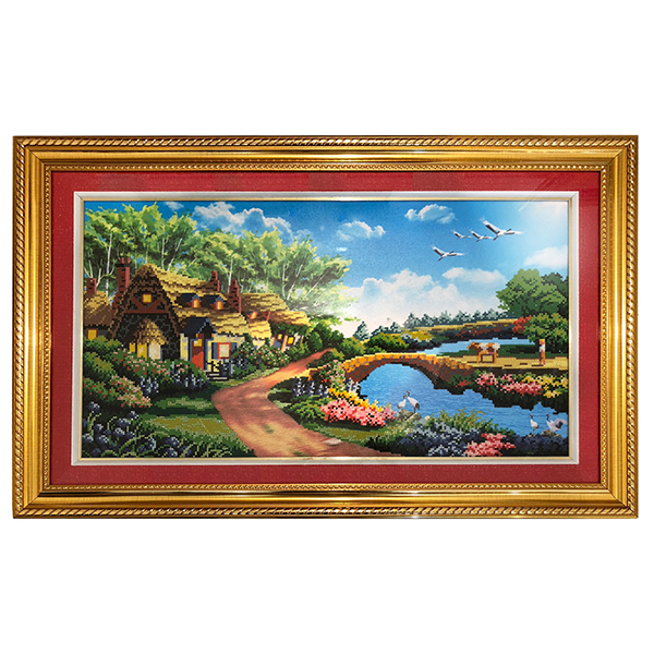Tranh Đính Đá - Cảnh Đường Quê