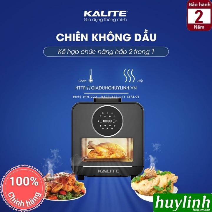 Nồi chiên không dầu hấp hơi nước Kalite Steam STAR - PRO - 15 lít - Tặng bao tay + chổi quét - Hàng chính hãng