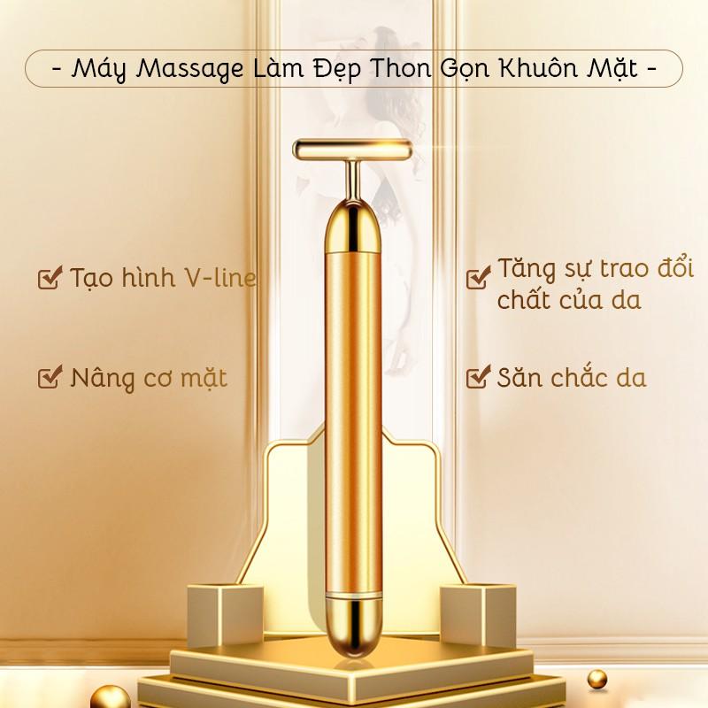(Hàng Có Sẵn) Cây lăn massage mặt nâng cơ săn da mặt giảm nếp nhăn &amp; Máy Mát Xa Mắt Mini (Hàng Chính Hãng)