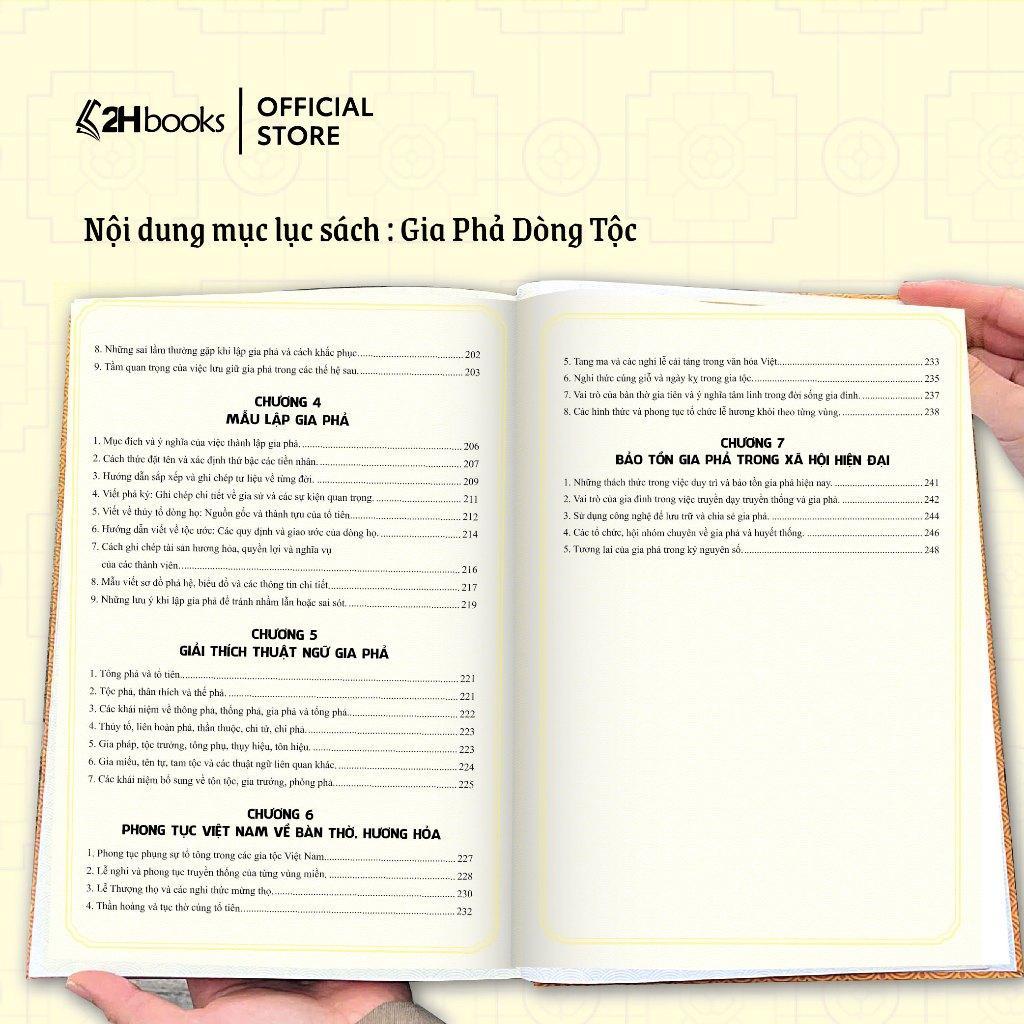 Sách - Gia Phả Dòng Tộc - Bìa Cứng, Kèm Văn Khấn, Ghi Chép Lưu Trữ Gia Nhân Dòng Họ, Gia Phả Tổ Tiên, Sổ Gia Phả - Huy Hoàng Bookstore
