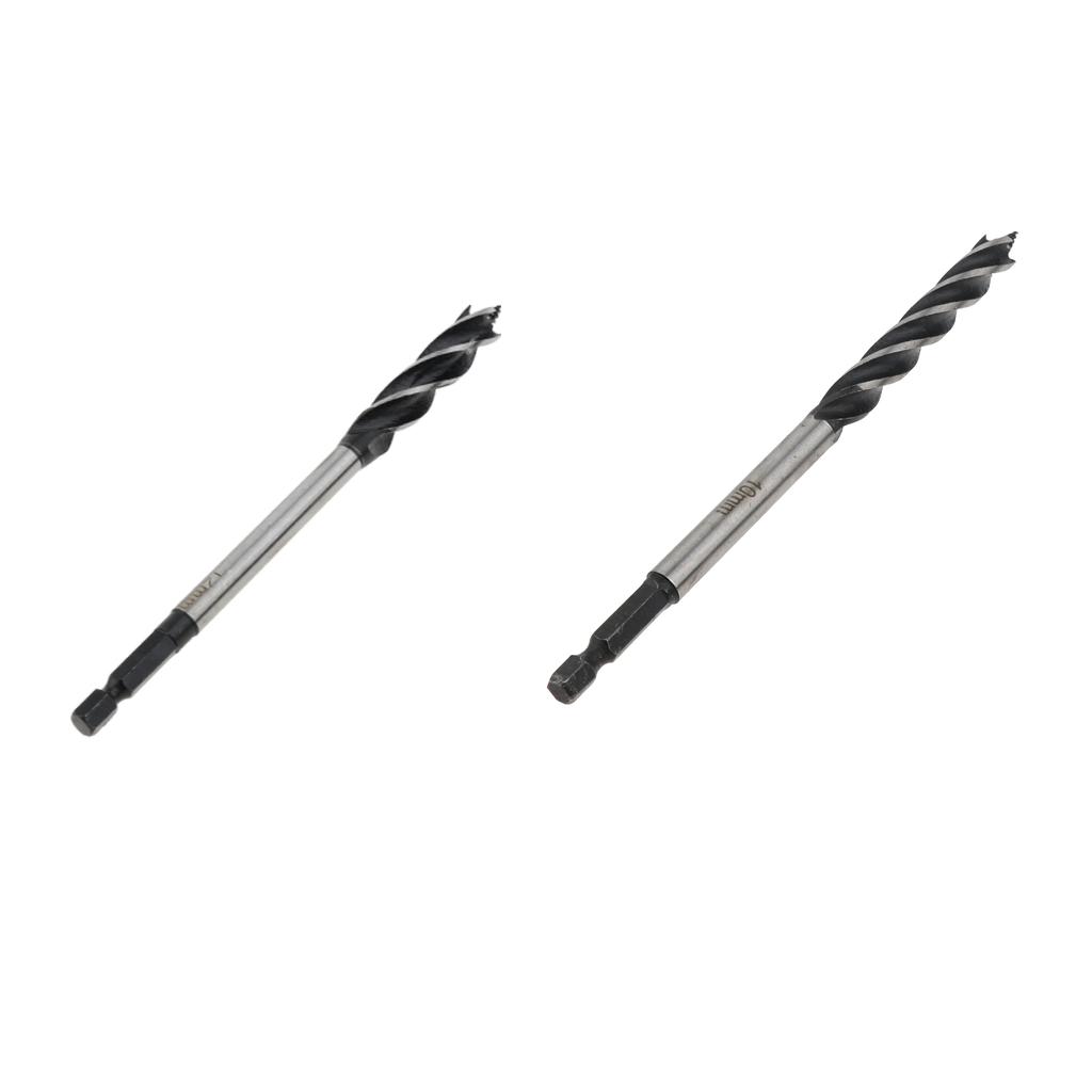 HSS 165mm Brad Point Drill Bit Shank Twist Woodworking Tool 10&amp;12mm