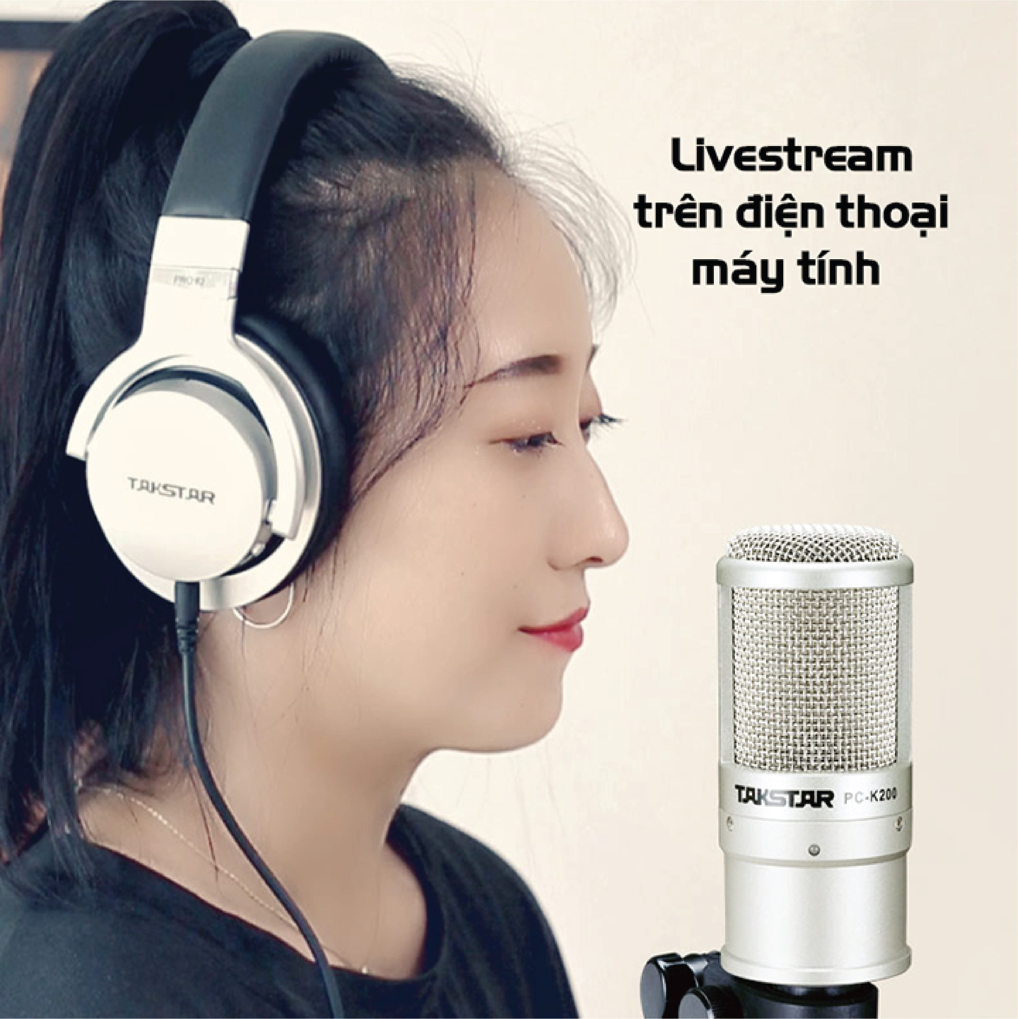 Mic thu âm Takstar PC-K200 chuyên nghiệp [HÀNG CHÍNH HÃNG]  - Micro livestream - Mic PC K200