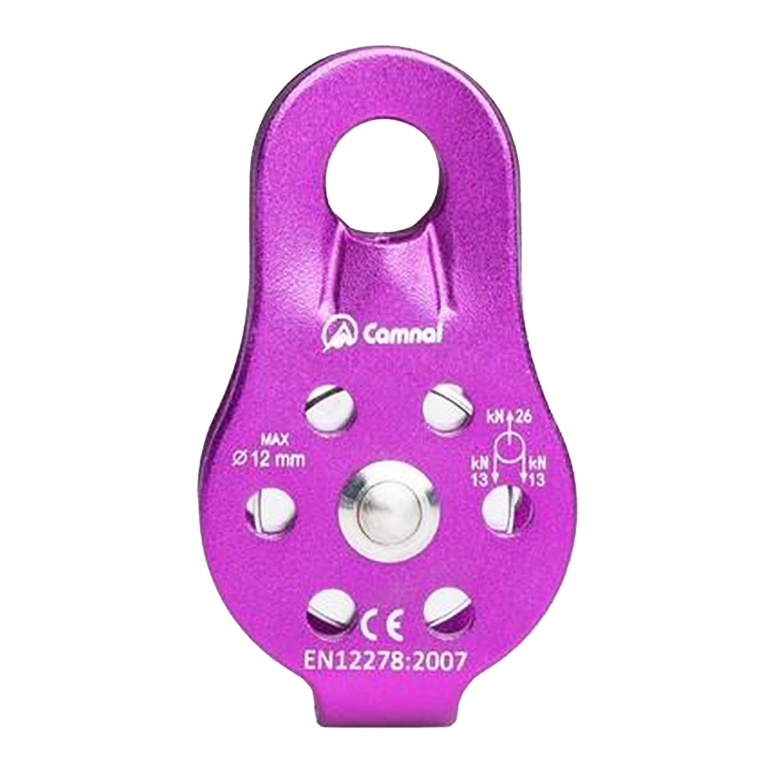 2xOutdoor Caving Lifting Rock Climbing Fixed Rope Pulley Equipment 26KN Purple