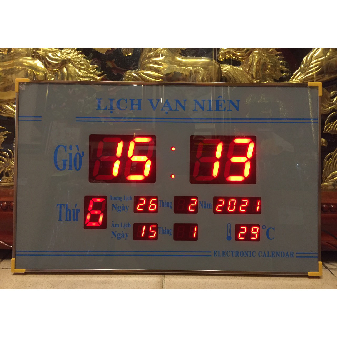 Đồng hồ lịch vạn niên số lớn siêu mỏng - 2A ( 23x50cm)