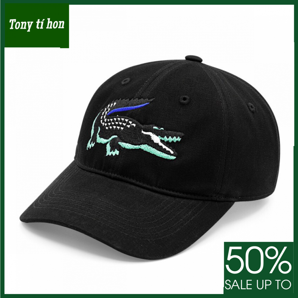 Tony tí hon - Mũ/nón kết lưỡi trai thời trang nam nữ thêu nổi cá sấu - màu đen, màu đen - freeship