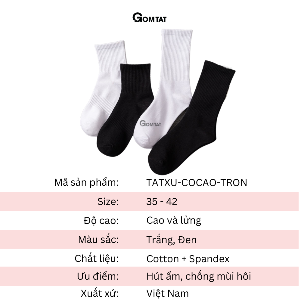 Tất trơn lót xù nam nữ cổ cao cổ lửng, vớ nam nữ thiết kế giữ ấm mùa đông chất liệu cotton êm chân - TATXU-COCAO-TRON