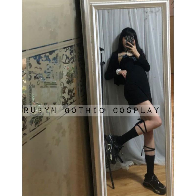 Tất cổ cao cột dây chéo phong cách lolita gothic ( hàng quảng châu )