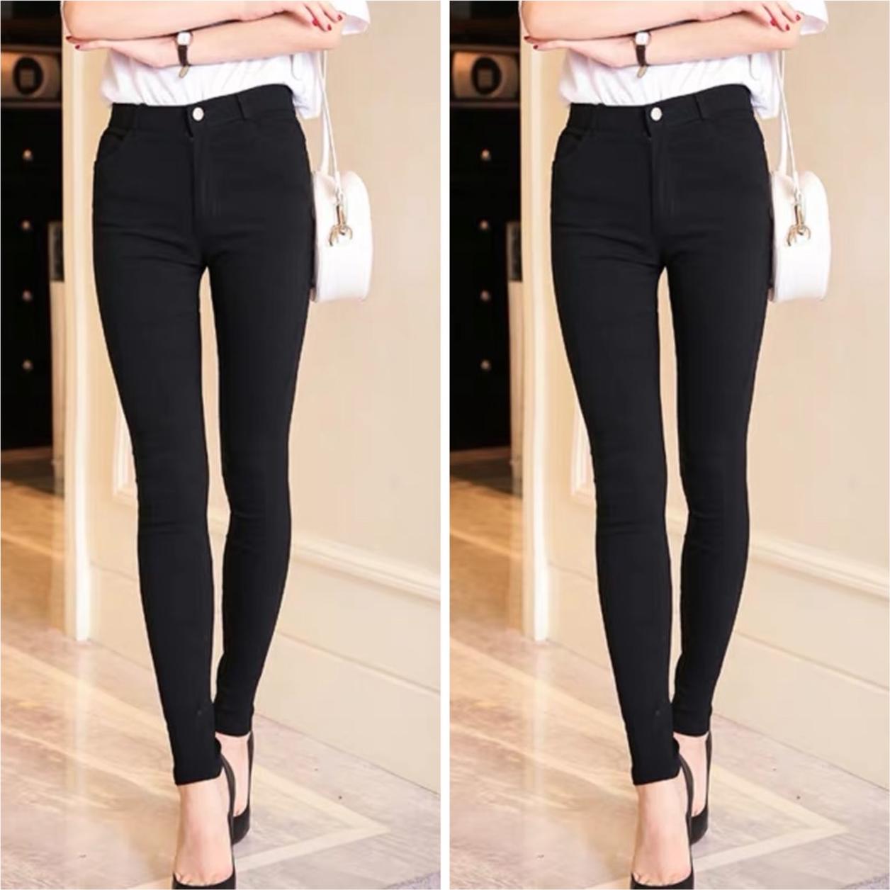 [ SIZE ĐẠI 60kg~90kg] Quần jean dài đen tuyền big size co dãn mạnh vải jean mềm lưng cao 2700 (có rách gối)