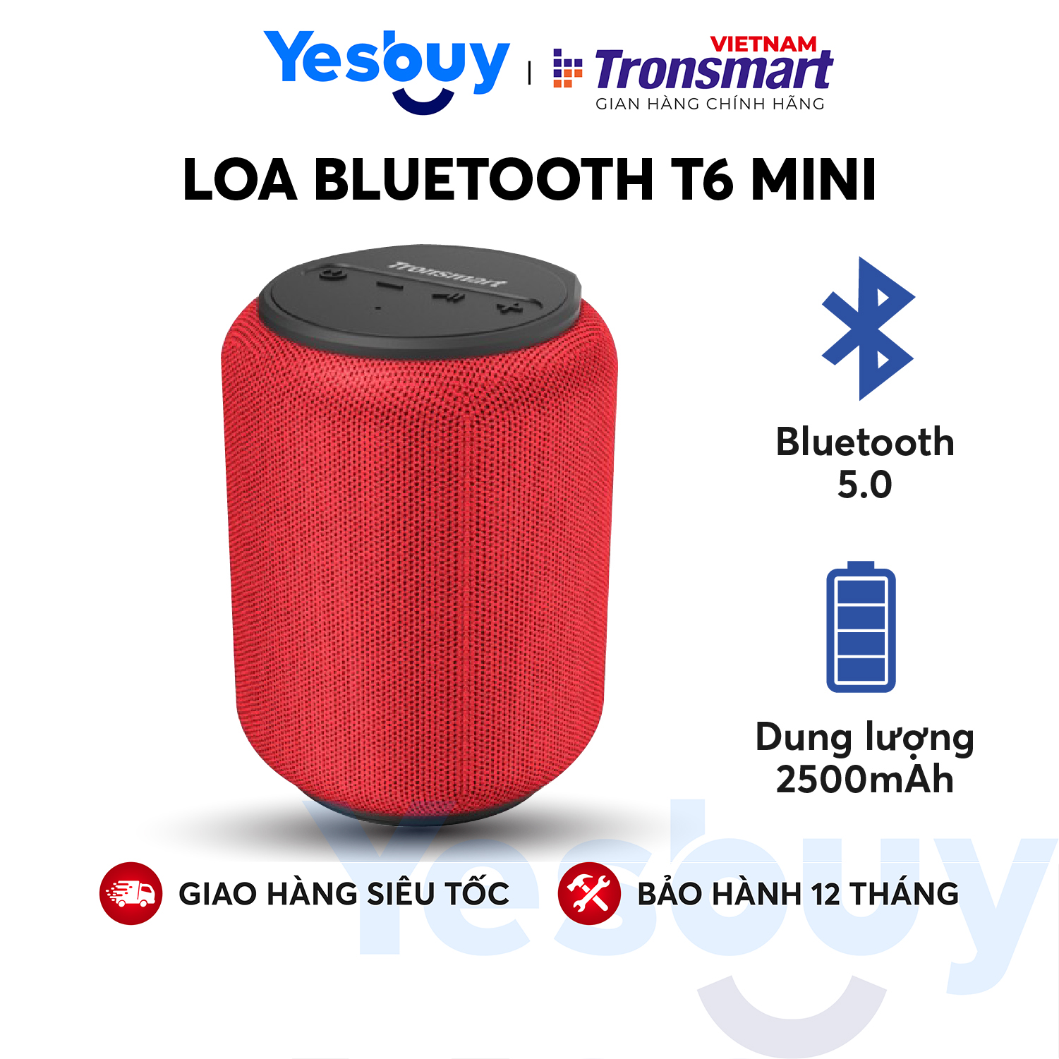 Loa Bluetooth Tronsmart Element T6 Mini Loa Bluetooth 5.0 ngoài trời chống thấm nước IPX6 15W - Hàng Chính Hãng