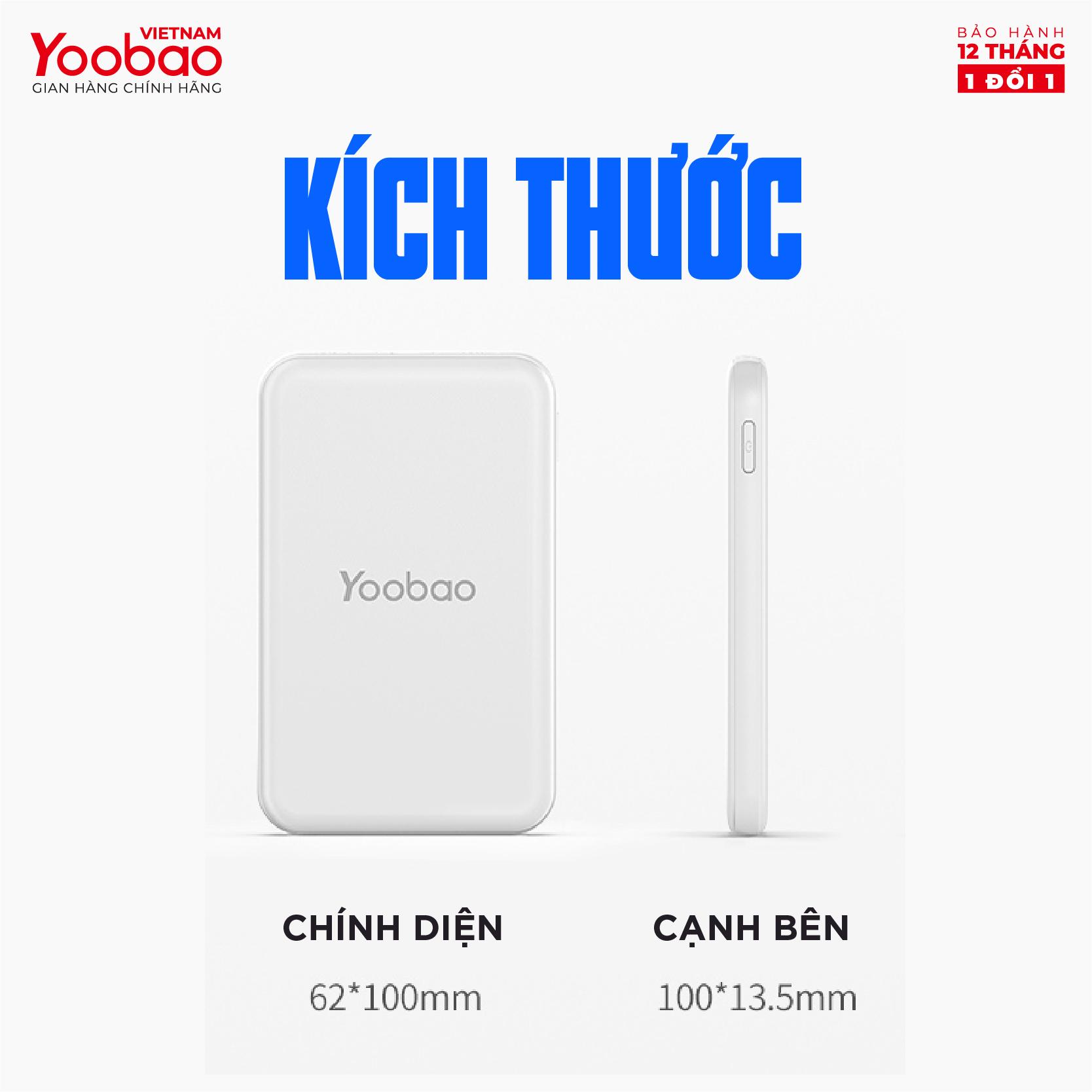 Sạc dự phòng mini 6000mAh Yoobao P6W -Thiết kế nhỏ gọn, dễ cầm -Bảo hành 12 tháng 1 đổi 1