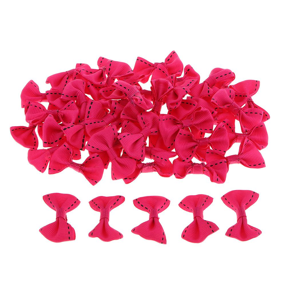 50 Pieces Cute Satin BOW Ribbon Applique Embellishments