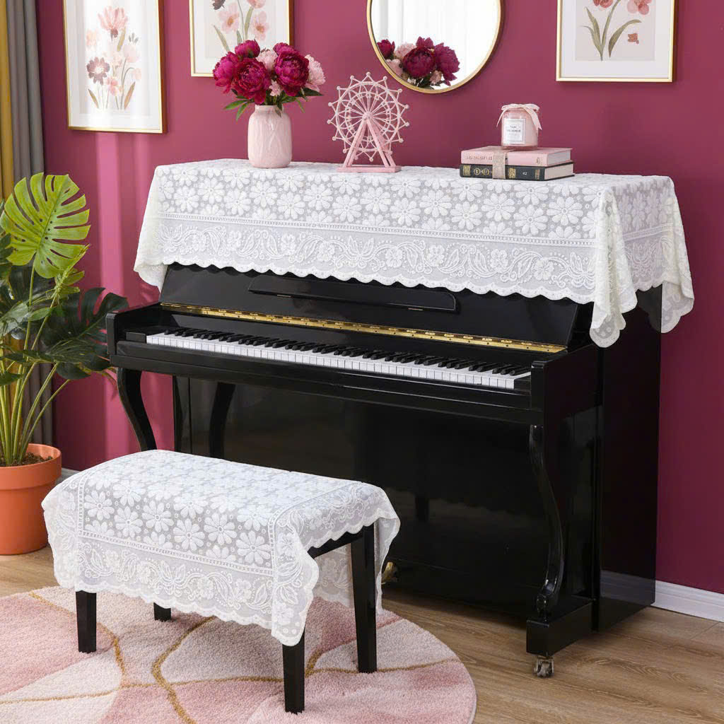 Khăn phủ đàn piano cơ đàn piano điện tử 88 phím cổ điển sang trọng trang trí noel giáng sinh Tết năm mới sinh nhật - Hàng chính hãng