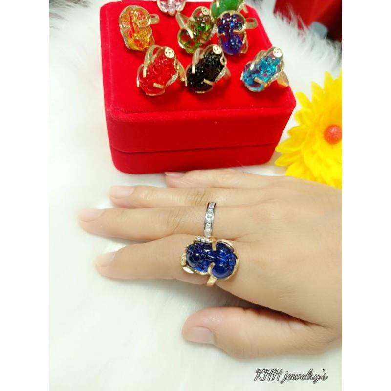 Nhẫn Tỳ Hưu Tiền Phong Thủy Vàng Vonfram-Bảo hành 5 năm dùng