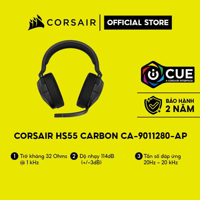 Tai nghe không dây Corsair HS55 Carbon CA-9011280-AP Hàng chính hãng