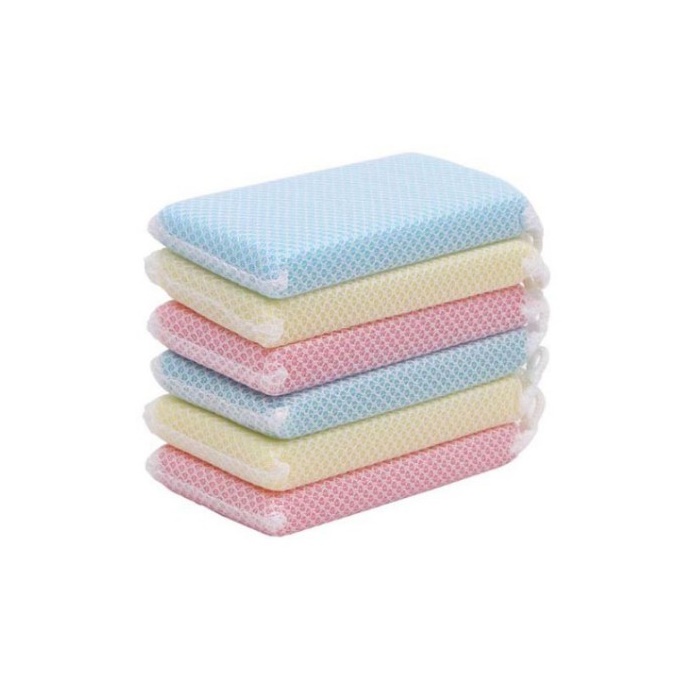 Combo 05 miếng rửa chén tạo bọt + 01 giá đựng có núm hít chân không - Hàng nội địa Nhật Bản.