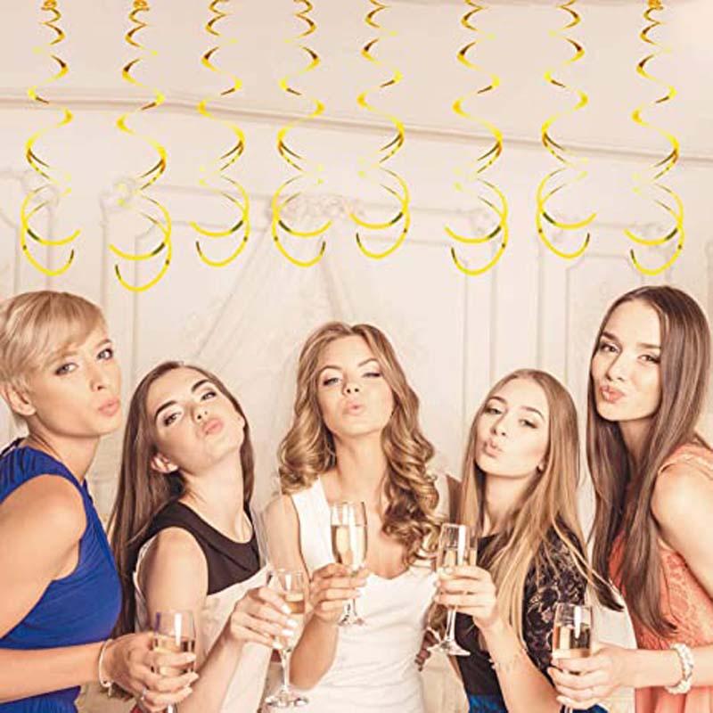 Bộ 6 dây xoắn nhiều màu treo trần nhà trang trí Giáng Sinh