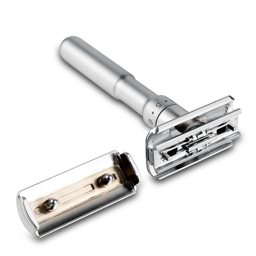 Mens Classic Double Edge Safety Razor Beard Shaver + Free Stainless Steel Blades