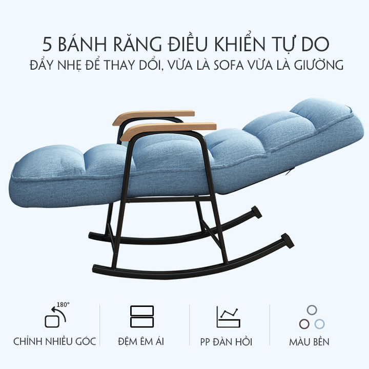 Ghế POANG, ghế sofa êm ái bập bênh thư giãn kích thước 86*56*94 (D*R*C)