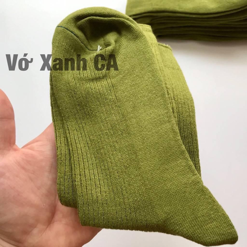 Vớ Tất Xanh cổ cao, dày dặn màu xanh nỏn chuối- xanh CA SQ BĐ