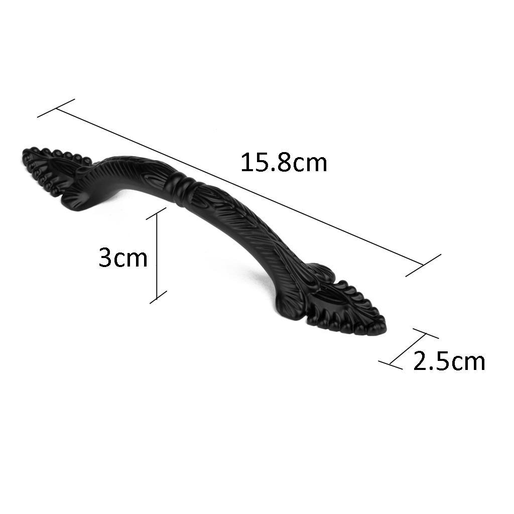 15.8 x 2.5cm Cabinet Door Drawer Bin Handle Pull Knob Hardware Black