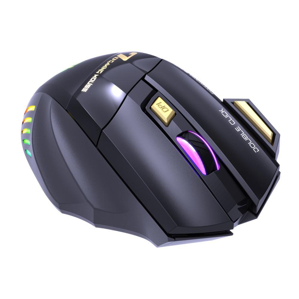 Chuột không dây sạc điện 2.4ghz với 7 nút bấm dùng để chơi game trên máy tính/ laptop
