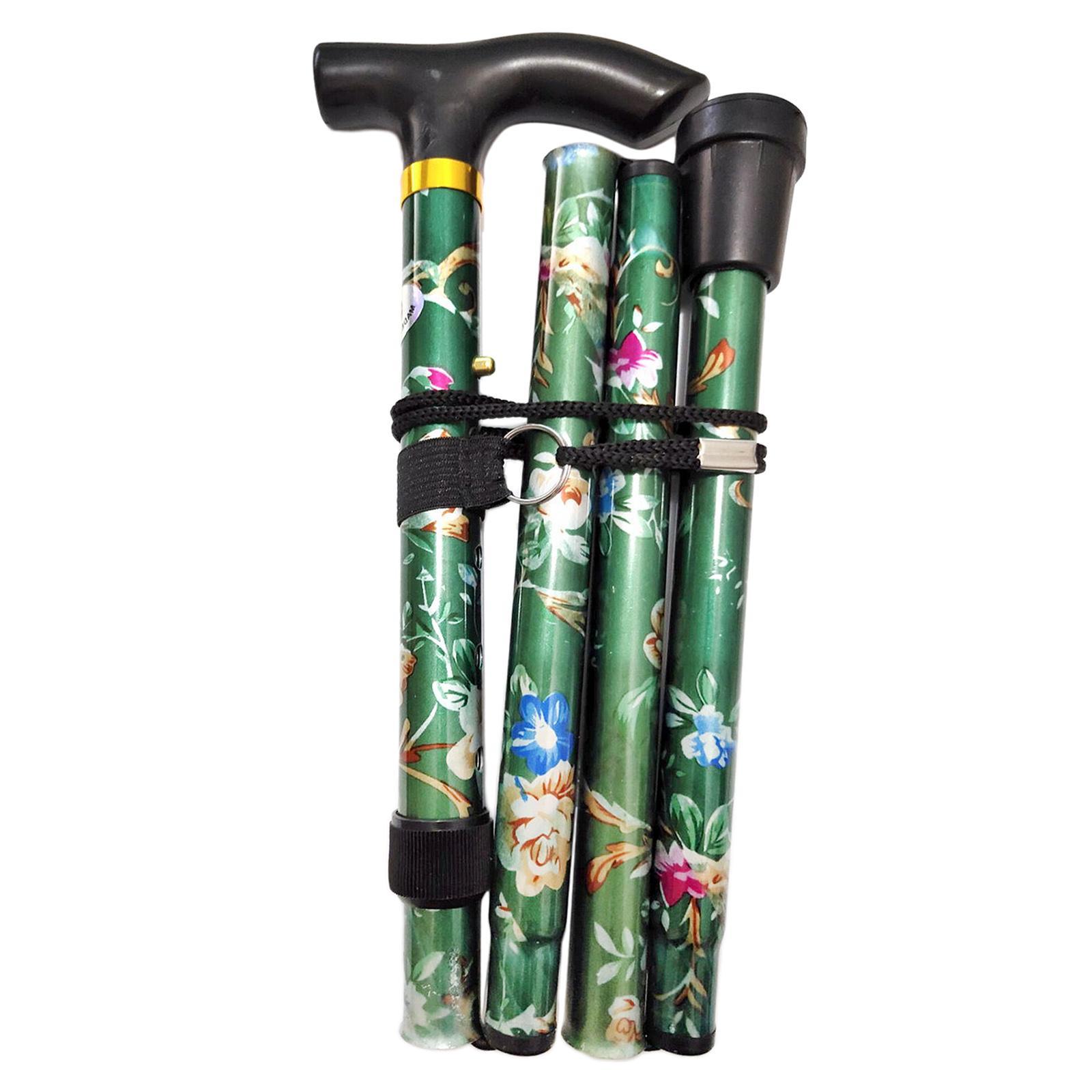 2Pcs Foldable Cane Adjustable 5-Section Walking Sticks Camping Poles