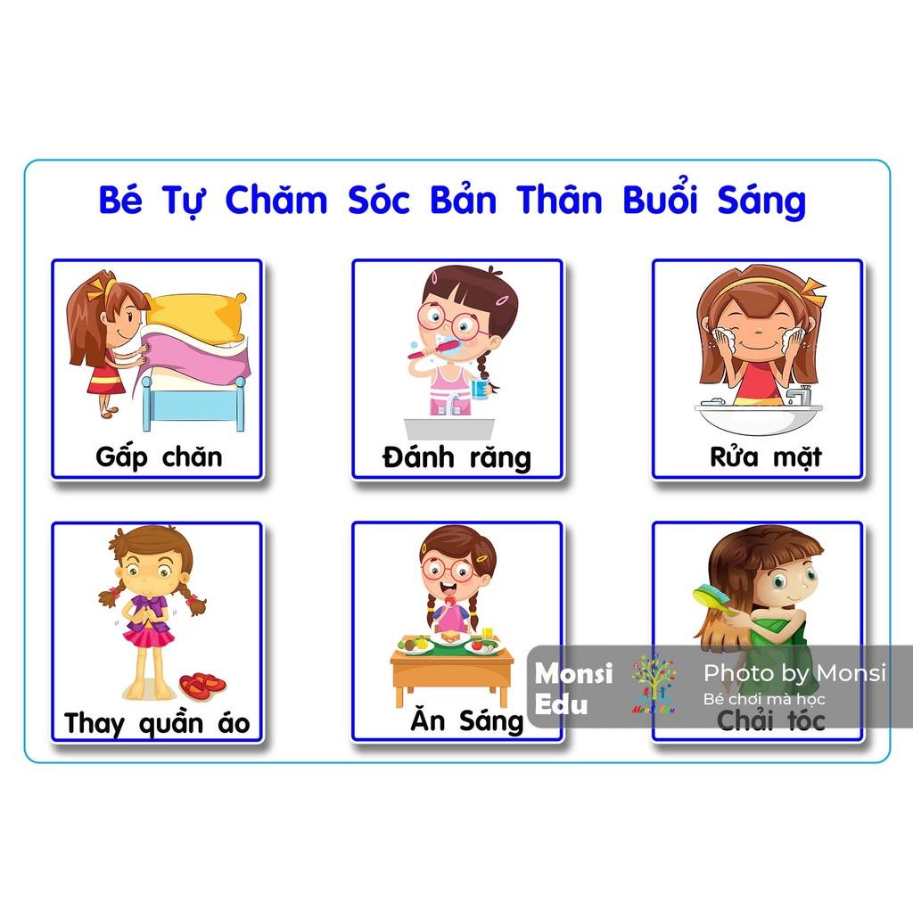 Monsi Edu Học Liệu Dính Dán Hành Vi &amp; Kỹ Năng Cho Bé Montessori F21M