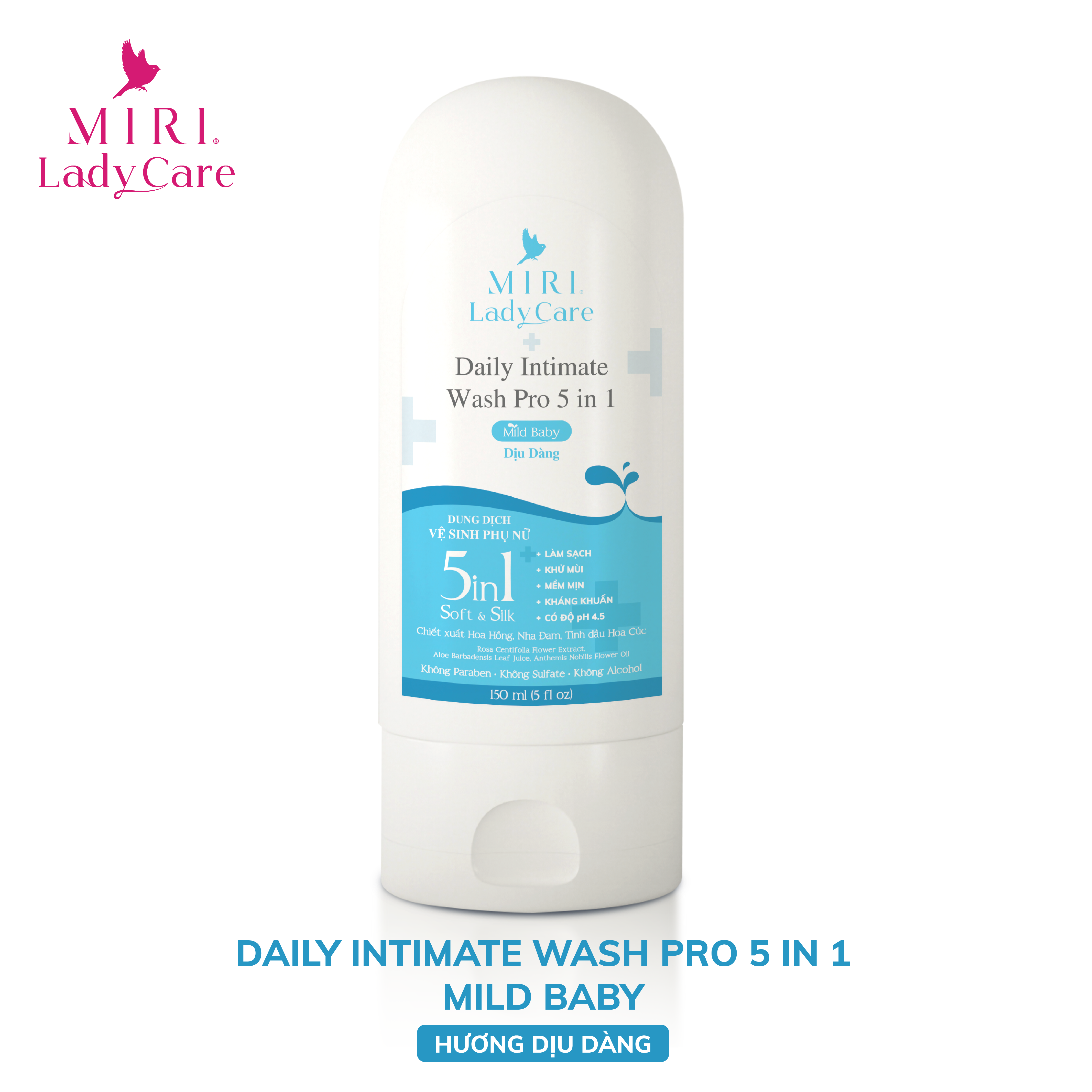 DAILY INTIMATE WASH PRO 5 IN 1 - DUNG DỊCH VỆ SINH PHỤ NỮ 5 TRONG 1 MIRI 150ml