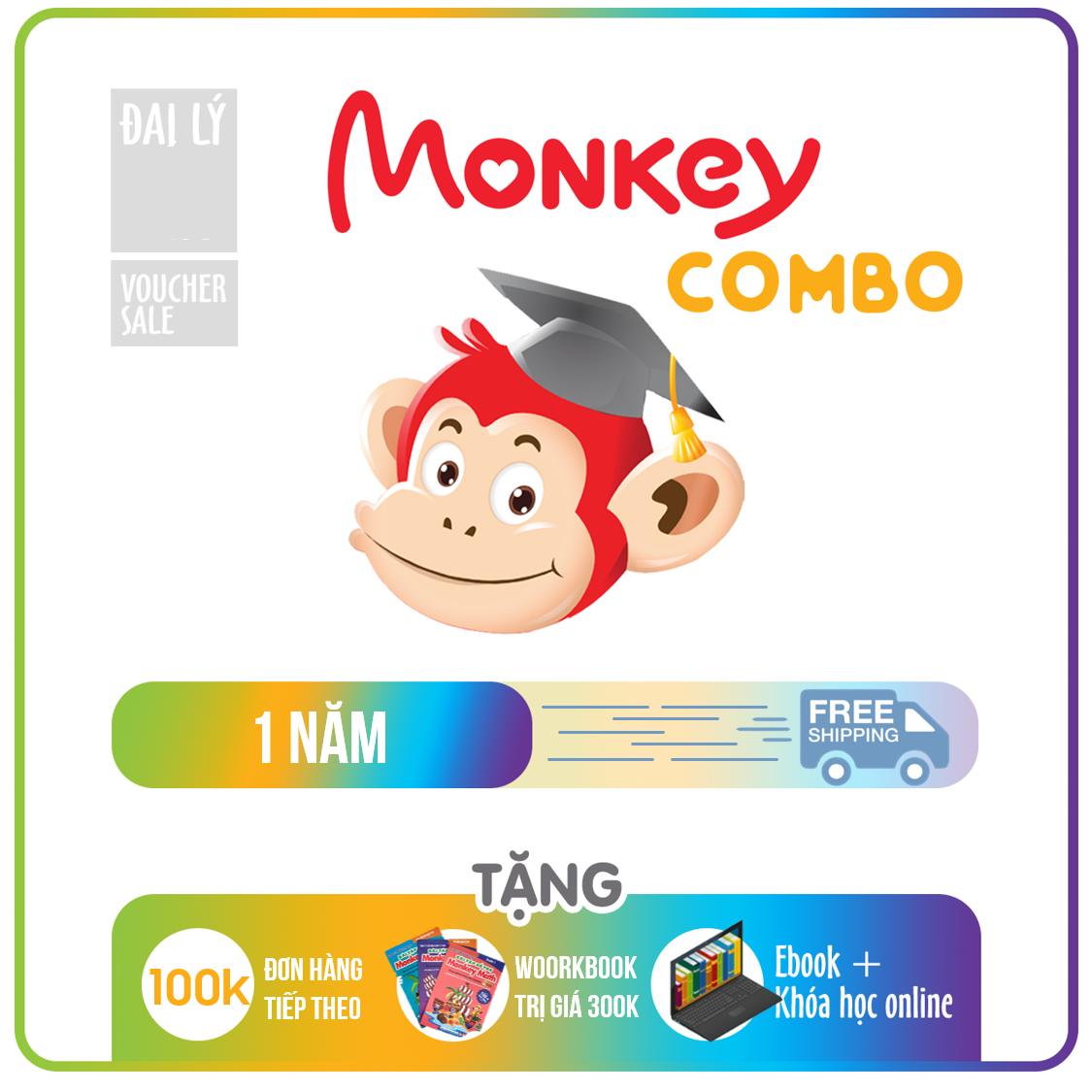 Combo 4 Monkey (Mã Giấy) - (Monkey Junior, Stories, Math, Vmonkey)