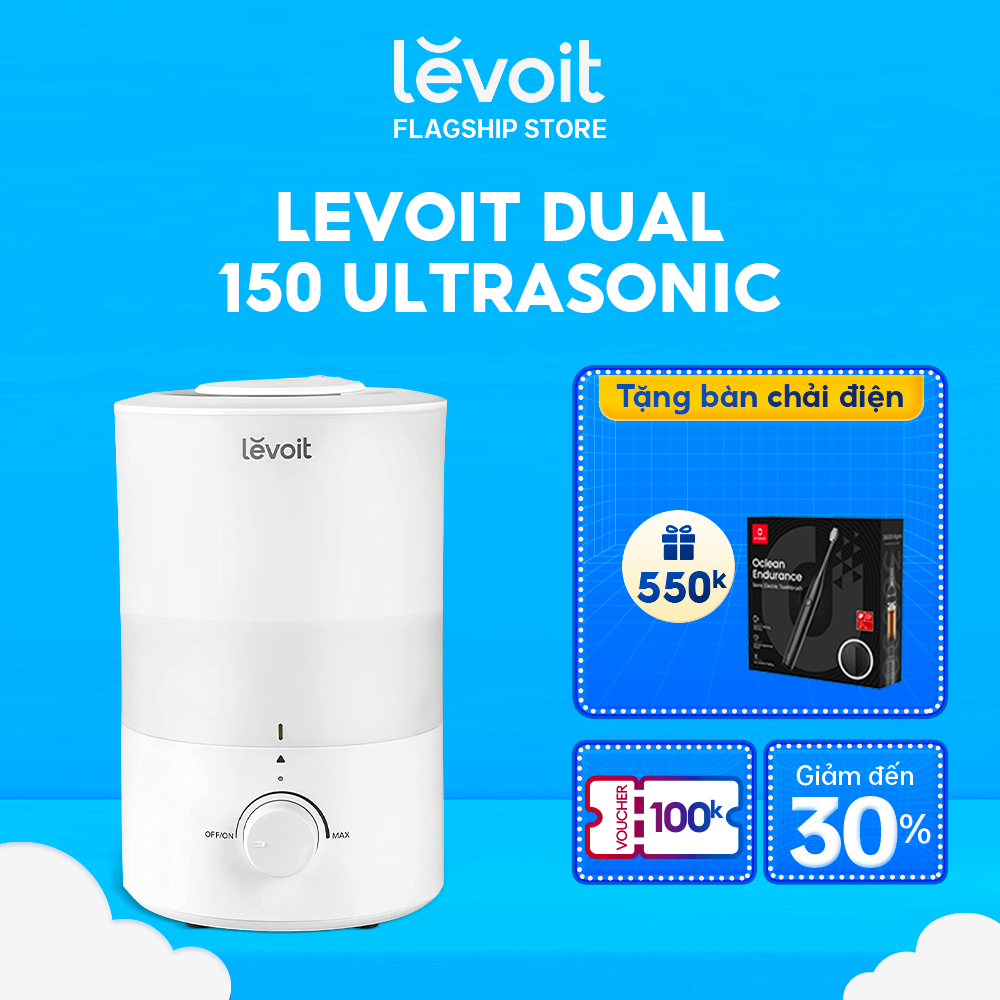 Máy Phun Sương Tạo Ẩm Thông Minh Levoit Dual 150 Ultrasonic | Công Nghệ Phun Siêu Âm 360 | 25h Hoạt Động - Hàng Chính Hãng