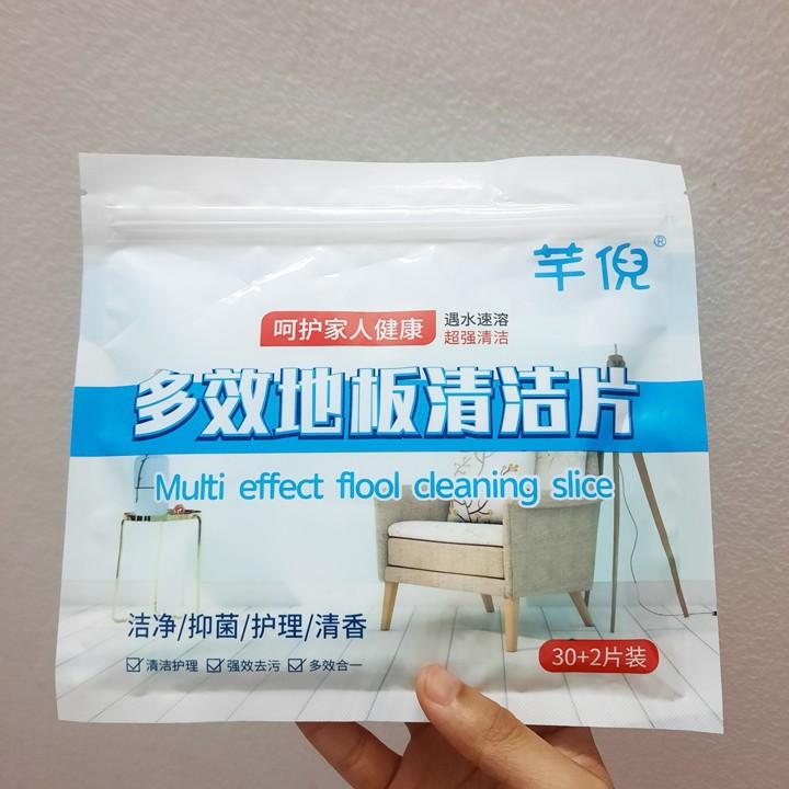 Gói 30 miếng khăn giấy hòa tan diệt khuẩn lau sàn sạch bóng