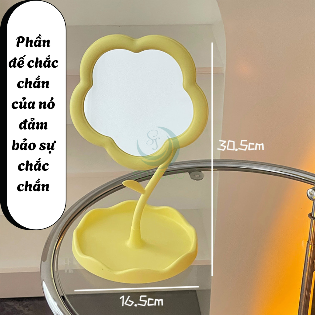 Gương Để Bàn Hình Hoa Cúc Xinh Xắn Gương Bông Hoa Trang Trí Bàn Học/Bàn Trang Điểm Gương Mini Để Bàn Cute Hình Hoa Gương Hình Hoa Dễ Thương – Phụ Kiện Decor