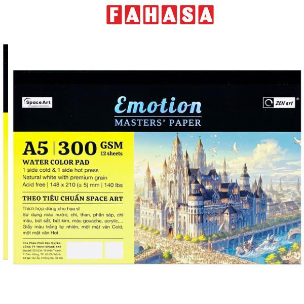Vở Vẽ Màu Nước Dán Gáy Emotion A5 - 24 Trang - 300gsm - Acmeliae 8460