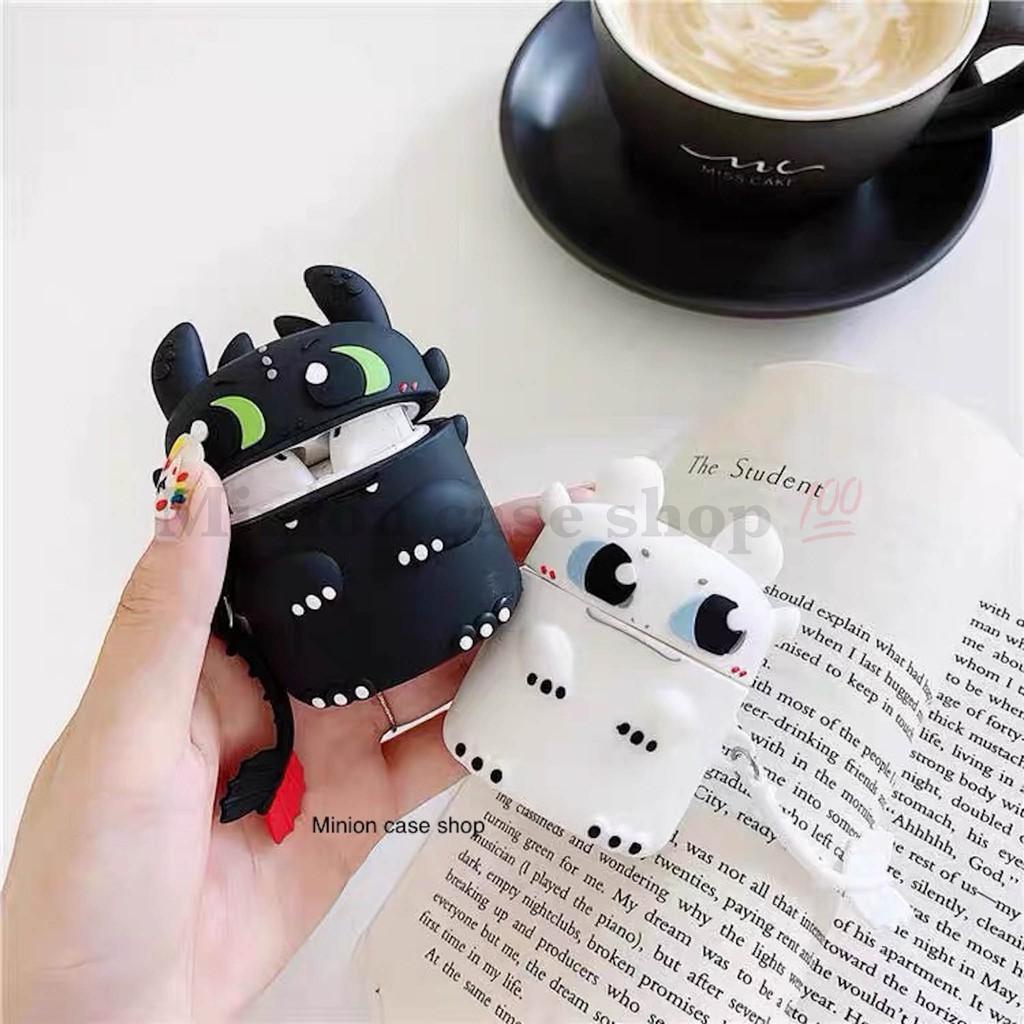 Bao Case Ốp dành cho airpod 1 và 2, tai nghe bluetooth i11,i12, i100, i9s... silicon 3D rồng sún răng cao cấp