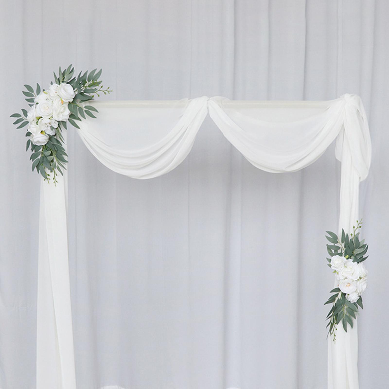 2Pcs Wedding Arch Flowers Swag Green Leaves for Wedding Wall Decorative